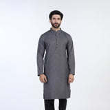 Men's Slim Fit Plain Kurta - Grey, Men's Kurtas, Chase Value, Chase Value