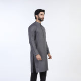 Men's Slim Fit Plain Kurta - Grey, Men's Kurtas, Chase Value, Chase Value