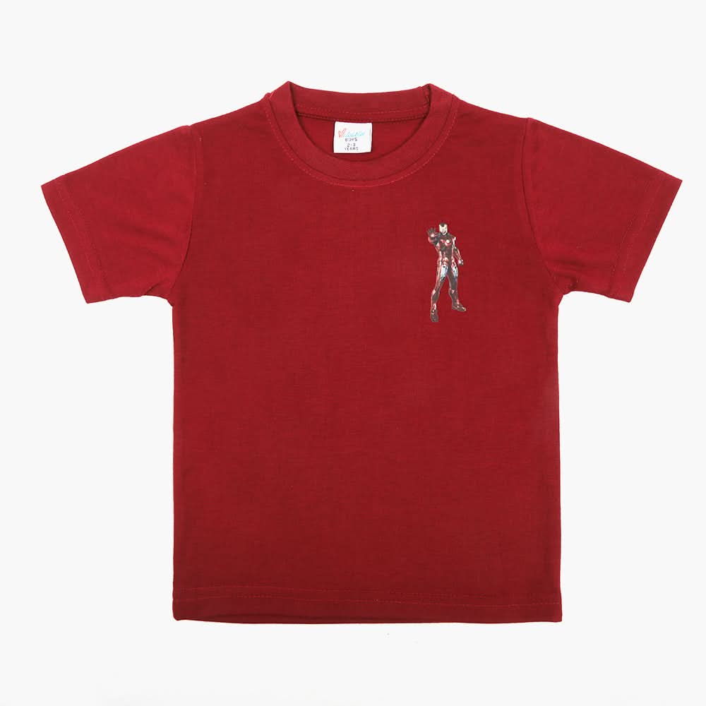 Boys Half Sleeves T-Shirt - Maroon, Boys T-Shirts, Chase Value, Chase Value