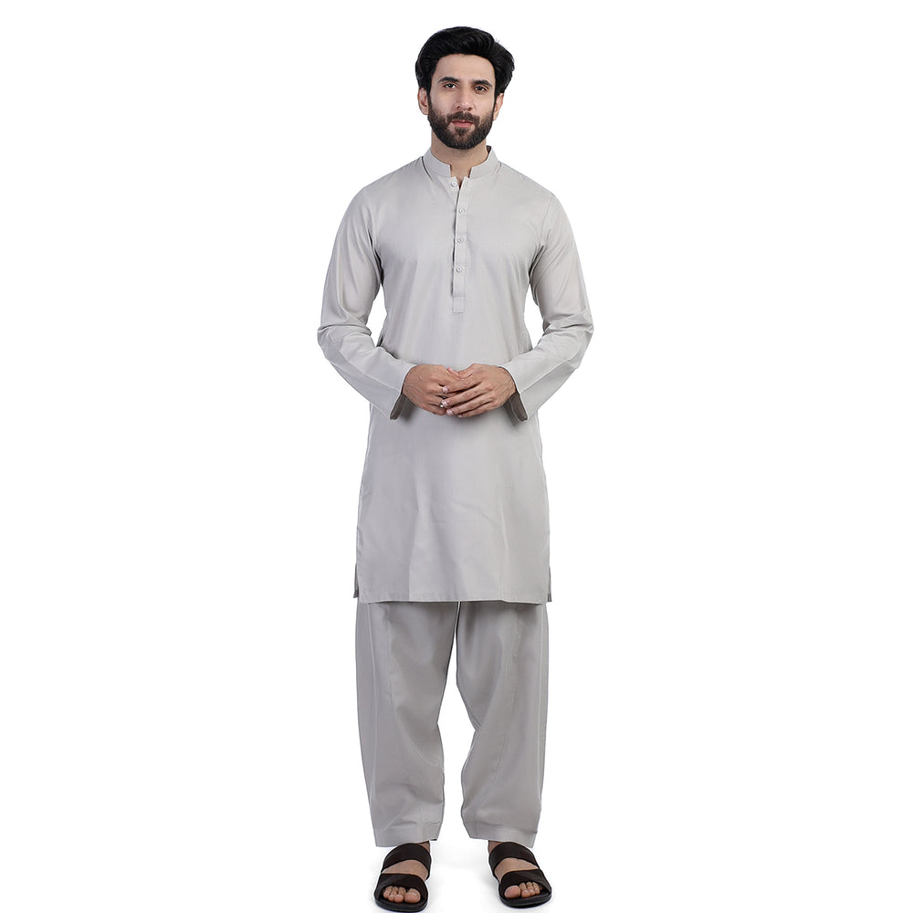 Men's Slim Fit Kurta Shalwar Suit - Grey, Men's Shalwar Kameez, Chase Value, Chase Value