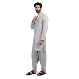 Men's Slim Fit Kurta Shalwar Suit - Grey, Men's Shalwar Kameez, Chase Value, Chase Value