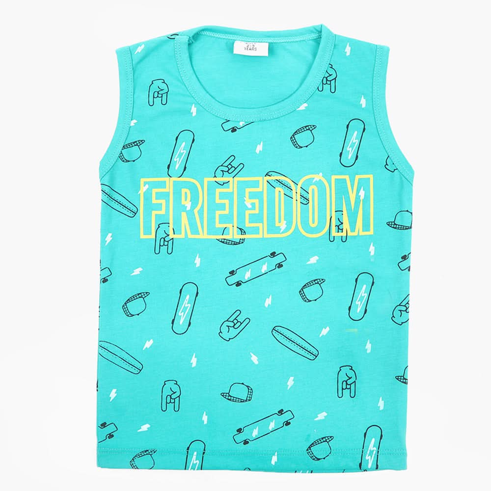 Boys Sando T-Shirt - Cyan, Boys Sando, Chase Value, Chase Value