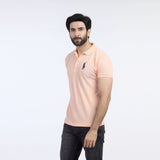 Valuable Men's Half Sleeves Polo T-Shirt - Peach, Men's T-Shirts & Polos, Chase Value, Chase Value