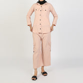 Women’s Peach Western Co-Ord Set – Cambric Two-Piece, Women Co-Ord Set, Chase Value, Chase Value