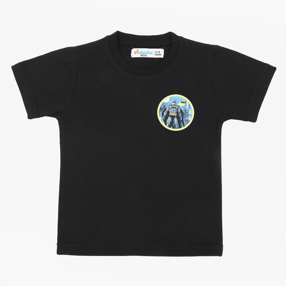 Boys Half Sleeves T-Shirt - Black, Boys T-Shirts, Chase Value, Chase Value