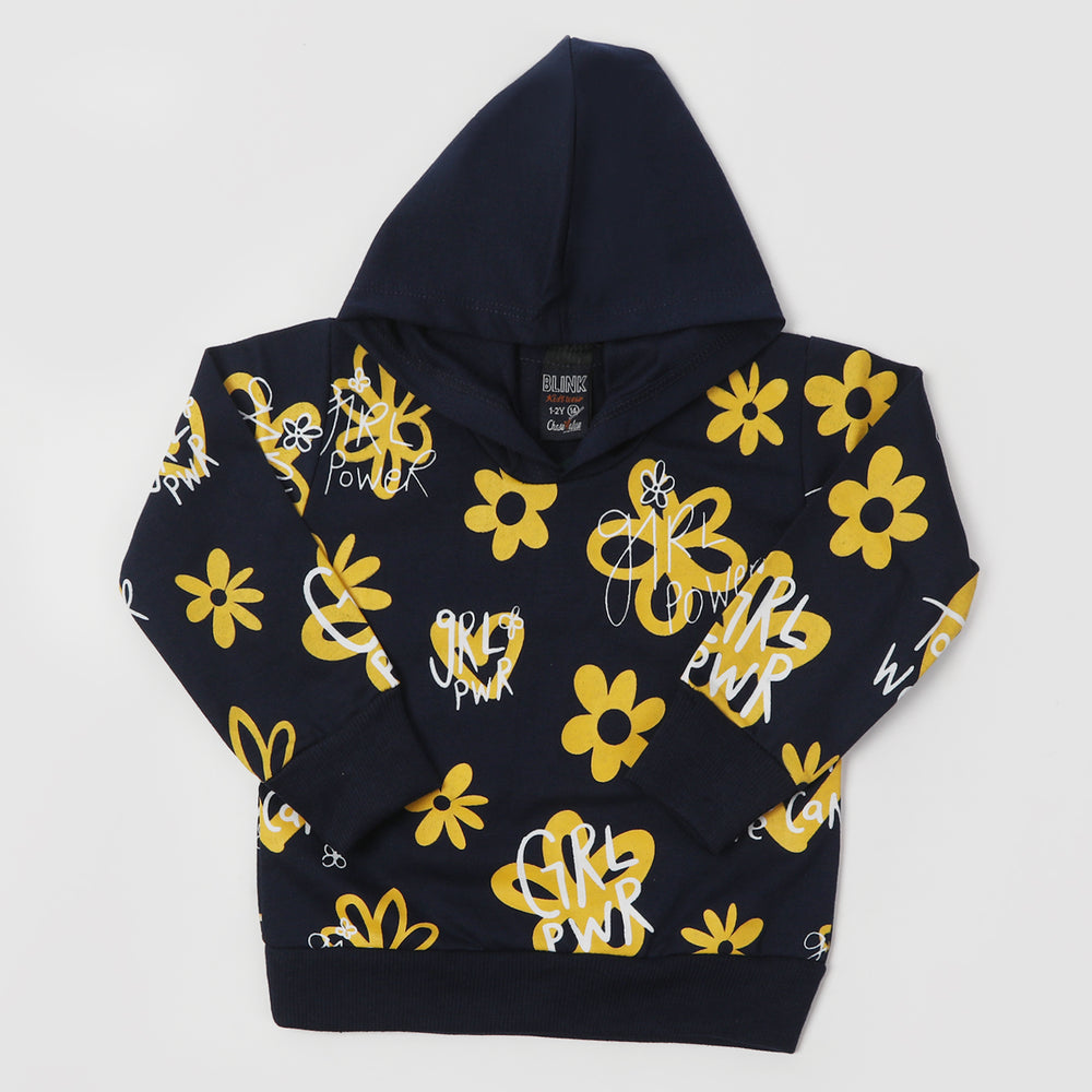 Girls Hoodie T-Shirt - Navy Blue, Girls Hoodies & Sweat Shirts, Chase Value, Chase Value