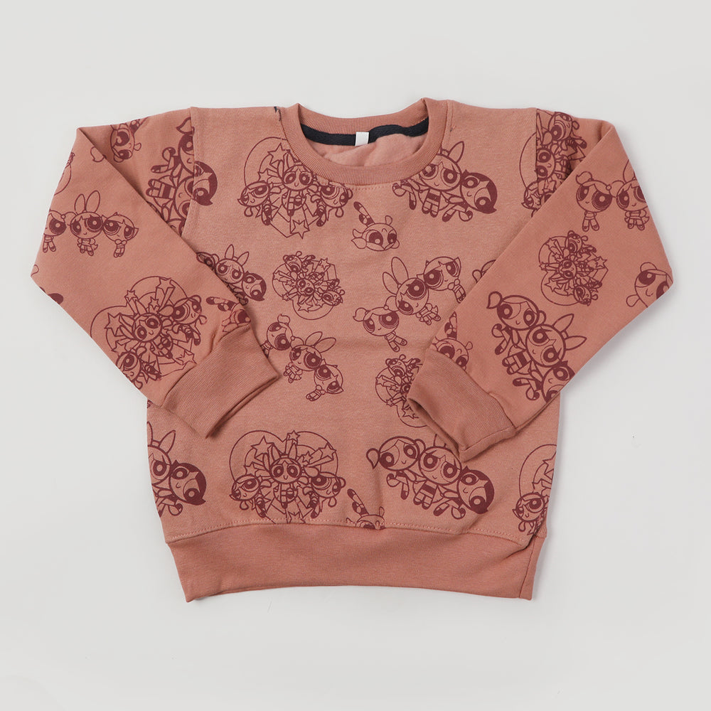 Girls Full Sleeves Sweat Shirt - Peach, Girls Hoodies & Sweat Shirts, Chase Value, Chase Value