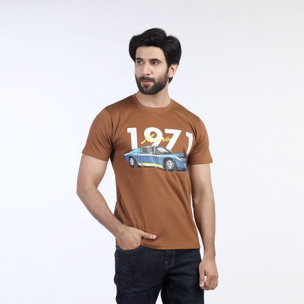 Valuable Men's Half Sleeves T-Shirt - Brown, Men's T-Shirts & Polos, Chase Value, Chase Value