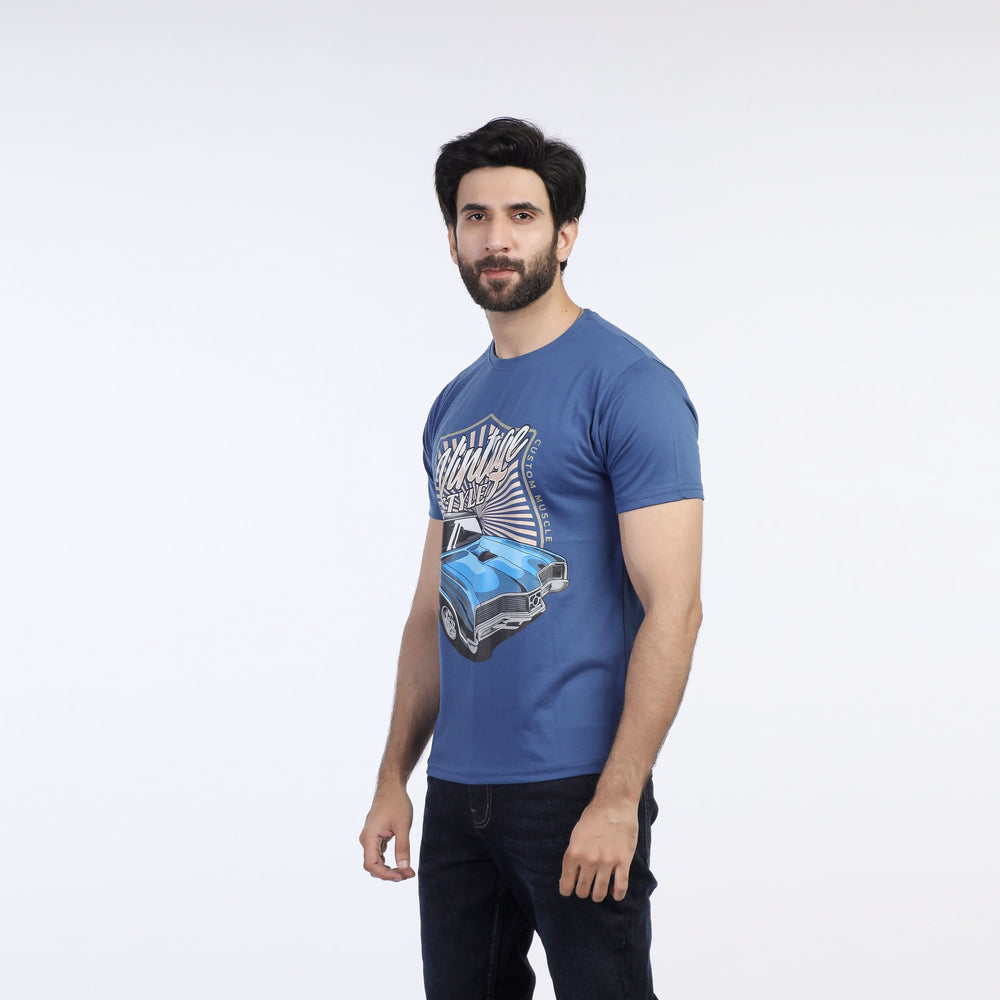 Valuable Men's Half Sleeves T-Shirt - Blue, Men's T-Shirts & Polos, Chase Value, Chase Value