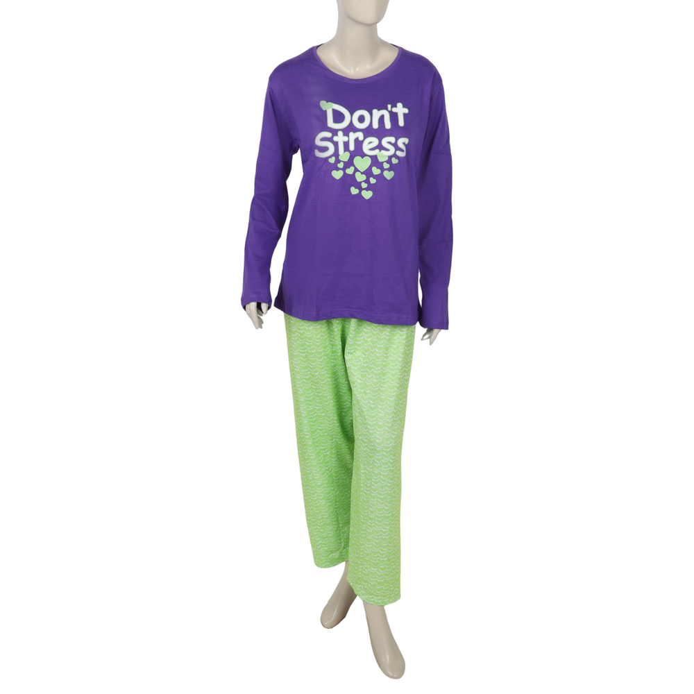 Women's Full Sleeves Night Suit - Purple, Women Night Suit, Chase Value, Chase Value