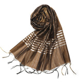 Women's Yarn Dyed Lichi Dupatta - Brown, Women Dupatta, Chase Value, Chase Value