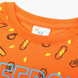 Boys Printed Half Sleeves T-Shirt - Orange, Boys T-Shirts, Chase Value, Chase Value