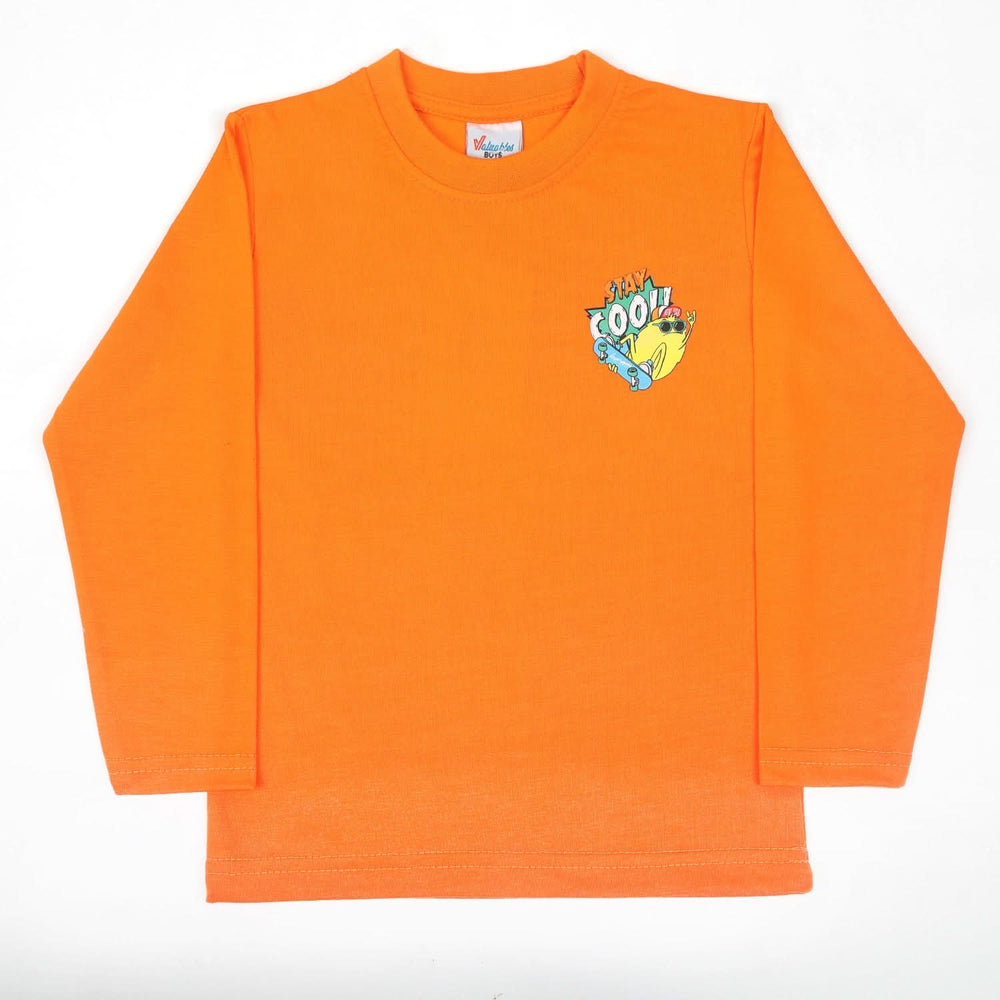 Boys Full Sleeves T-Shirt - Orange, Boys T-Shirts, Chase Value, Chase Value