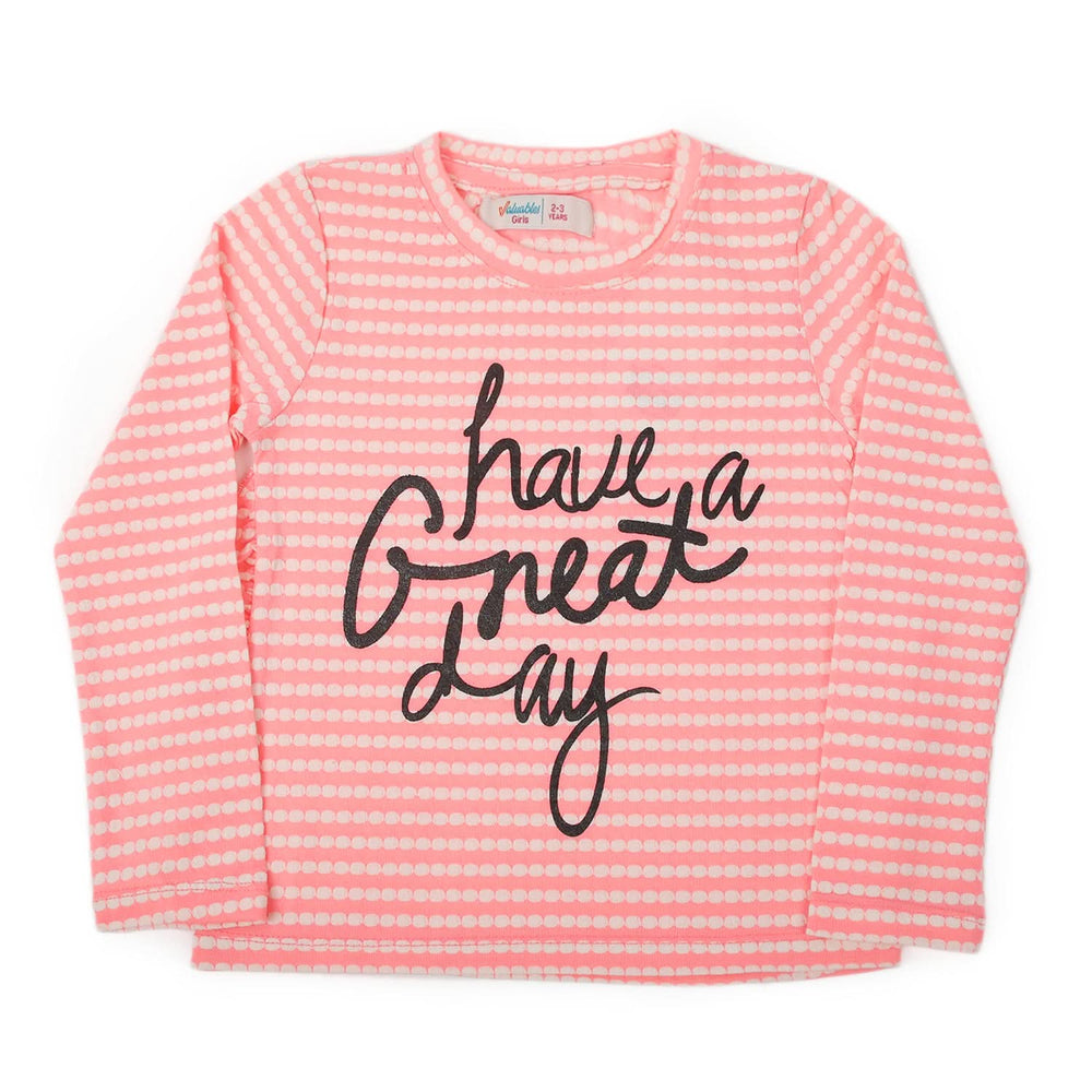 Girls Full Sleeves T-Shirt - Pink, Girls T-Shirts, Chase Value, Chase Value