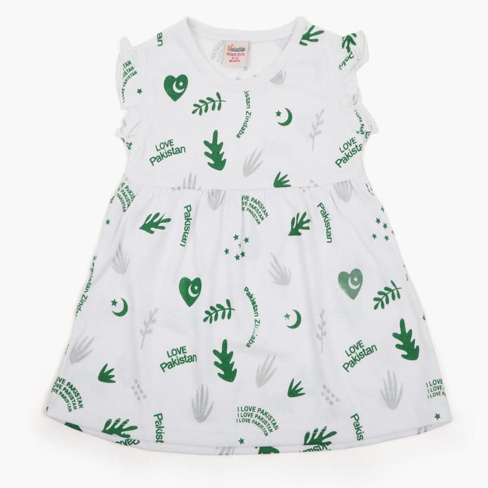 Girls Independence Day Frock - White, Girls Frocks, Chase Value, Chase Value