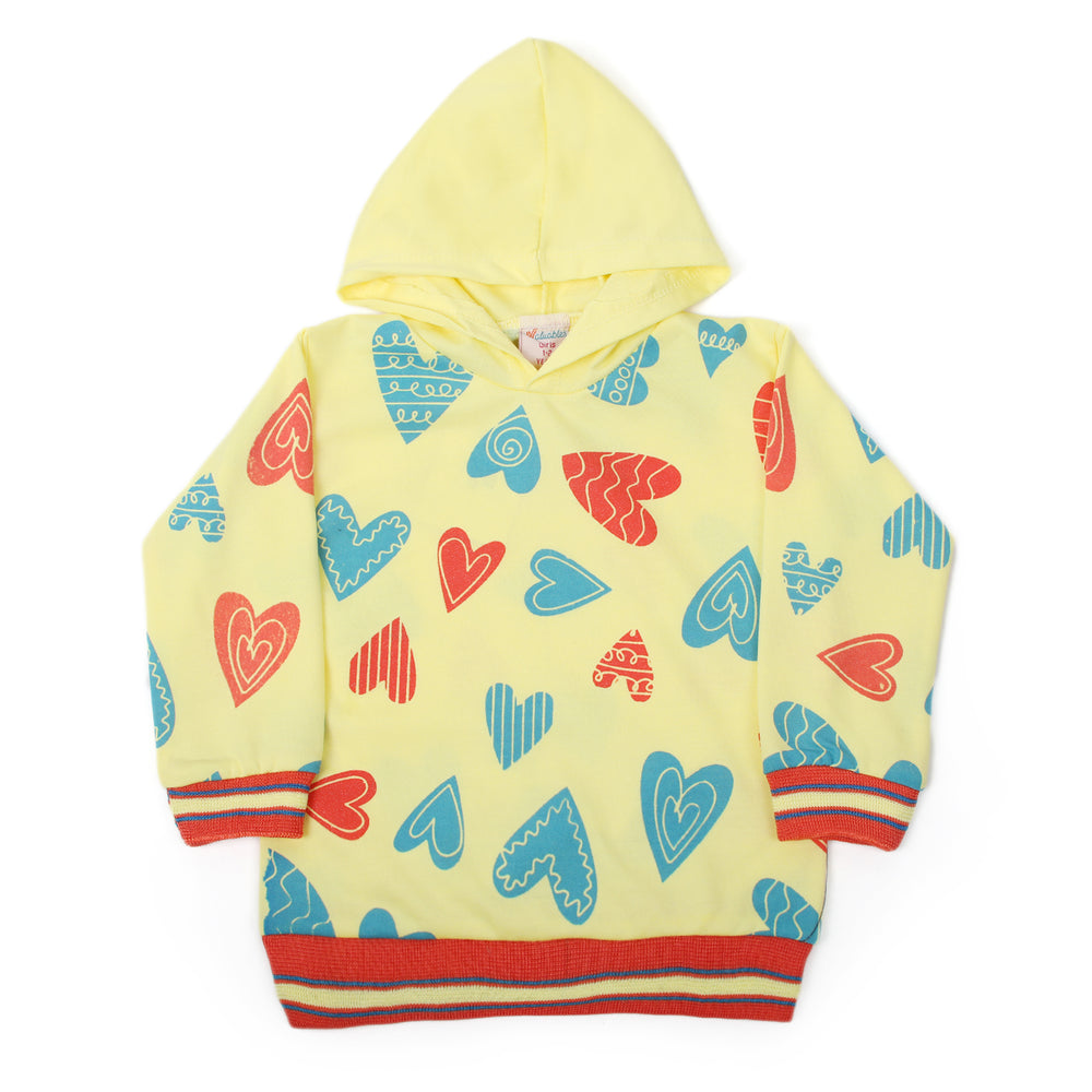 Girls Full Sleeves Hoodie T-Shirt - Yellow, Girls Hoodies & Sweat Shirts, Chase Value, Chase Value