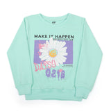 Girls Full Sleeves Sweat Shirt - Cyan, Girls Hoodies & Sweat Shirts, Chase Value, Chase Value