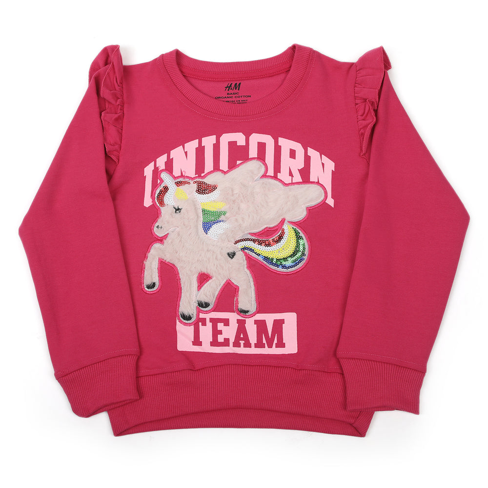 Girls Full Sleeves Sweat Shirt - Pink, Girls Hoodies & Sweat Shirts, Chase Value, Chase Value