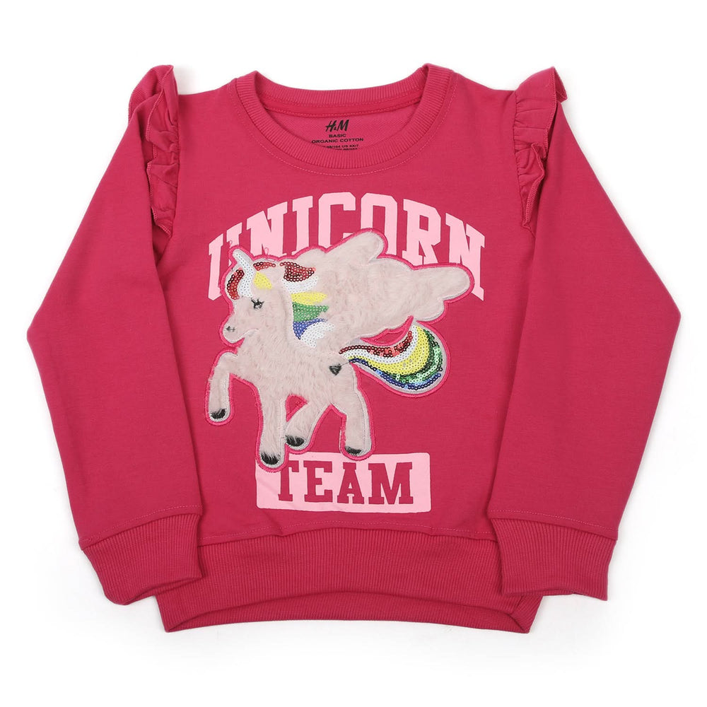 Girls Full Sleeves Sweat Shirt - Pink, Girls Hoodies & Sweat Shirts, Chase Value, Chase Value