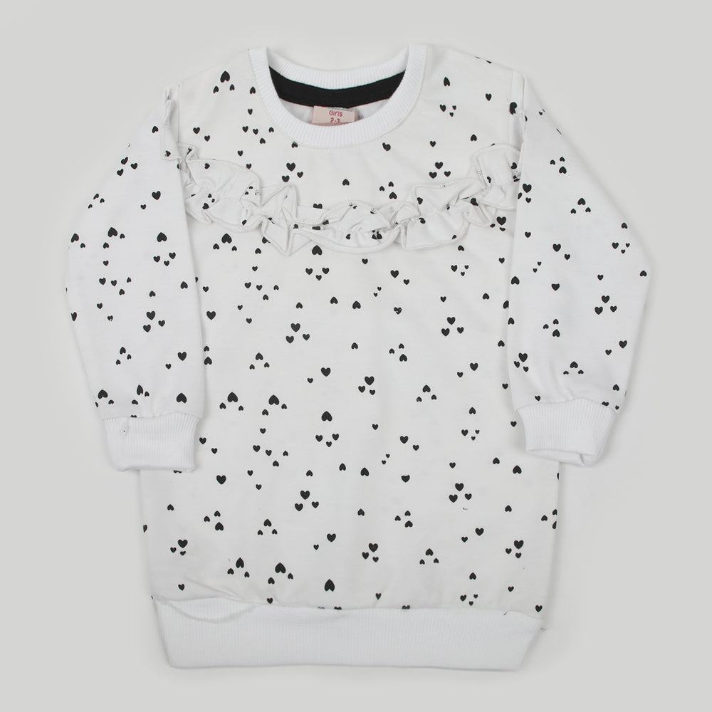 Girls Full Sleeves Sweat Shirt - White, Girls Hoodies & Sweat Shirts, Chase Value, Chase Value