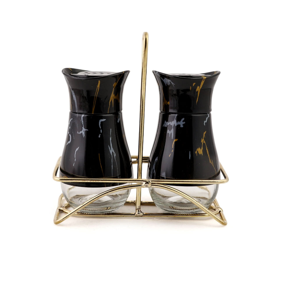 Salt & Pepper Glass With Stand 2Pcs, Serving & Dining, Chase Value, Chase Value