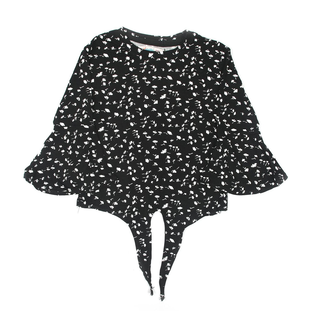 Girls Full Sleeves Knitted Top - Black, Girls Tops, Chase Value, Chase Value