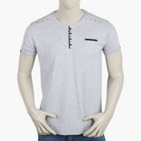 Men's Half Sleeves Fancy T-Shirt - Grey, Men's T-Shirts & Polos, Chase Value, Chase Value