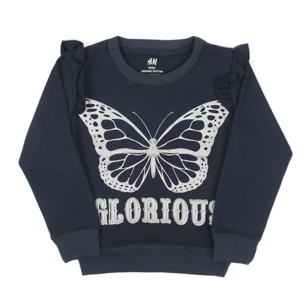 Girls Full Sleeves Sweat Shirt - Navy Blue, Girls Hoodies & Sweat Shirts, Chase Value, Chase Value