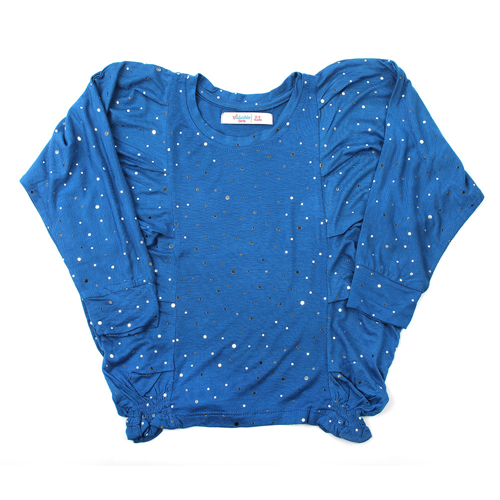 Girls Knitted Top - Blue, Girls Tops, Chase Value, Chase Value