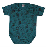 Valuable Newborn Girls Half Sleeves Romper - Steel Green, Newborn Girls Rompers, Chase Value, Chase Value