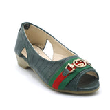 Girls Open-Toe Stylis Shoe - Green, Girls Pumps, Chase Value, Chase Value