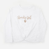 Girls Knitted Top - White, Girls Tops, Chase Value, Chase Value