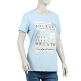 Women's Half Sleeves Printed T-Shirt - Blue, Women T-Shirts & Tops, Chase Value, Chase Value