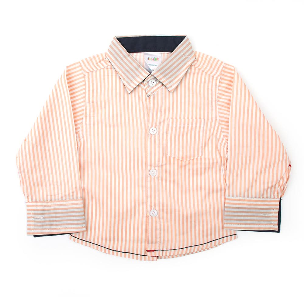 Newborn Boys Full Sleeves Shirt - Peach, Newborn Boys Winterwear, Chase Value, Chase Value