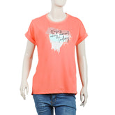 Women's Half Sleeves Printed T-Shirt - Dark Pink, Women T-Shirts & Tops, Chase Value, Chase Value
