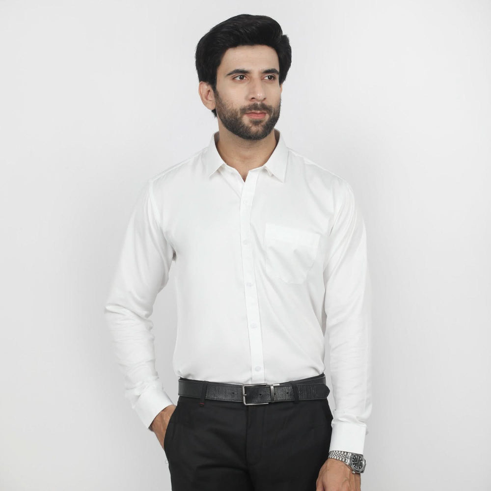 Men's Dobby Formal Shirt - White, Men's Shirts, Chase Value, Chase Value