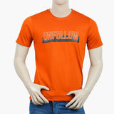 Men's Round Neck Half Sleeves Printed T-Shirt - Rust, Men's T-Shirts & Polos, Chase Value, Chase Value