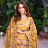 Schick Sitara Gold Printed Unstitched 3Pcs Suit With Dupatta - 4, Women, 3Pcs Shalwar Suit, MI Creation, Chase Value
