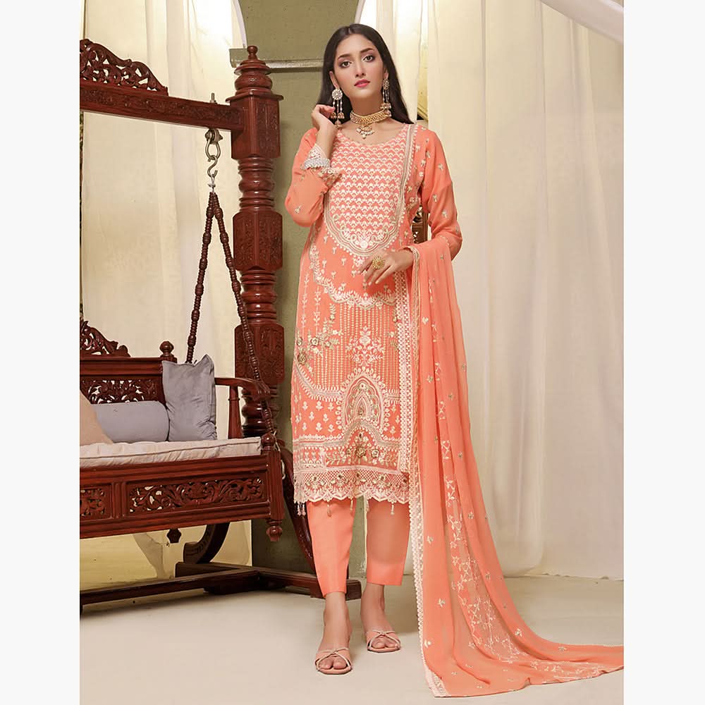 Bin Hameed Sanobar Luxury Chiffon Embroidered Unstitched 3Pcs Suit - EKR-4380, Women, 3Pcs Shalwar Suit, Rana Arts, Chase Value