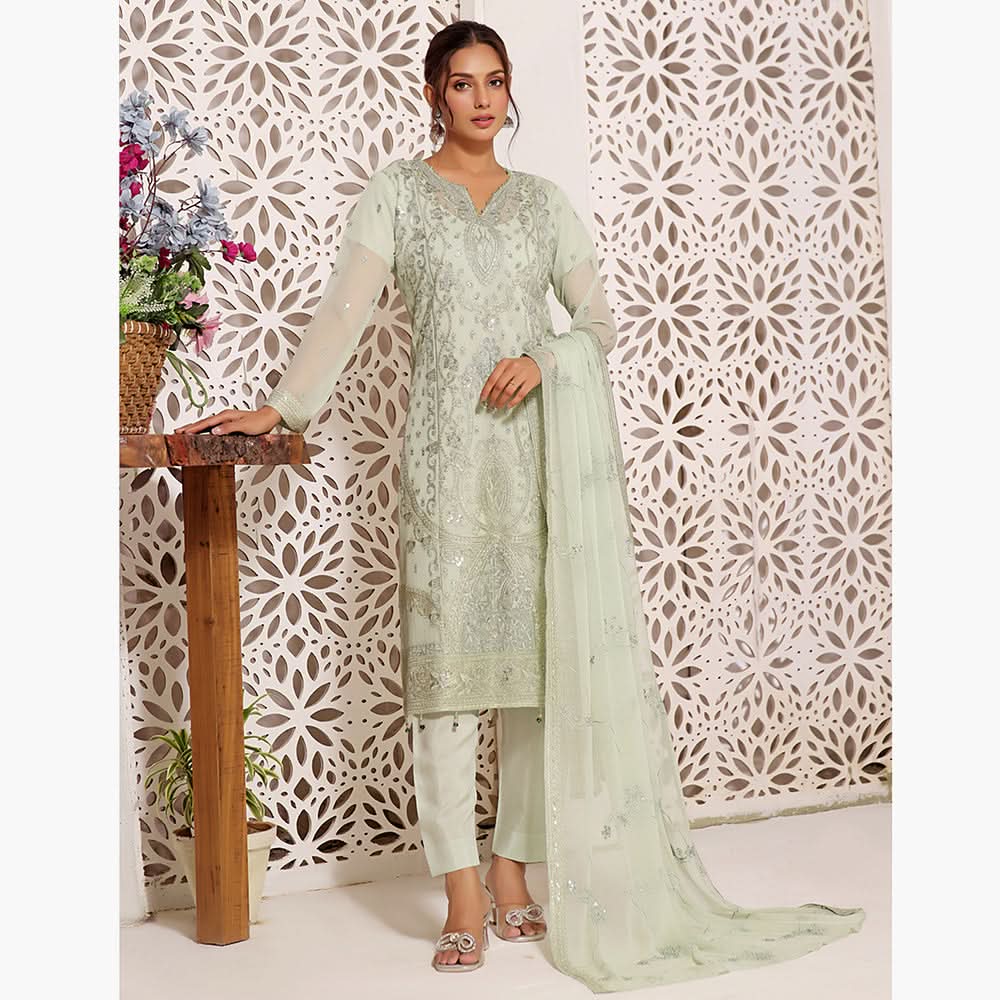 Bin Hameed Sanobar Luxury Chiffon Embroidered Unstitched 3Pcs Suit - EKR-4382, Women, 3Pcs Shalwar Suit, Rana Arts, Chase Value