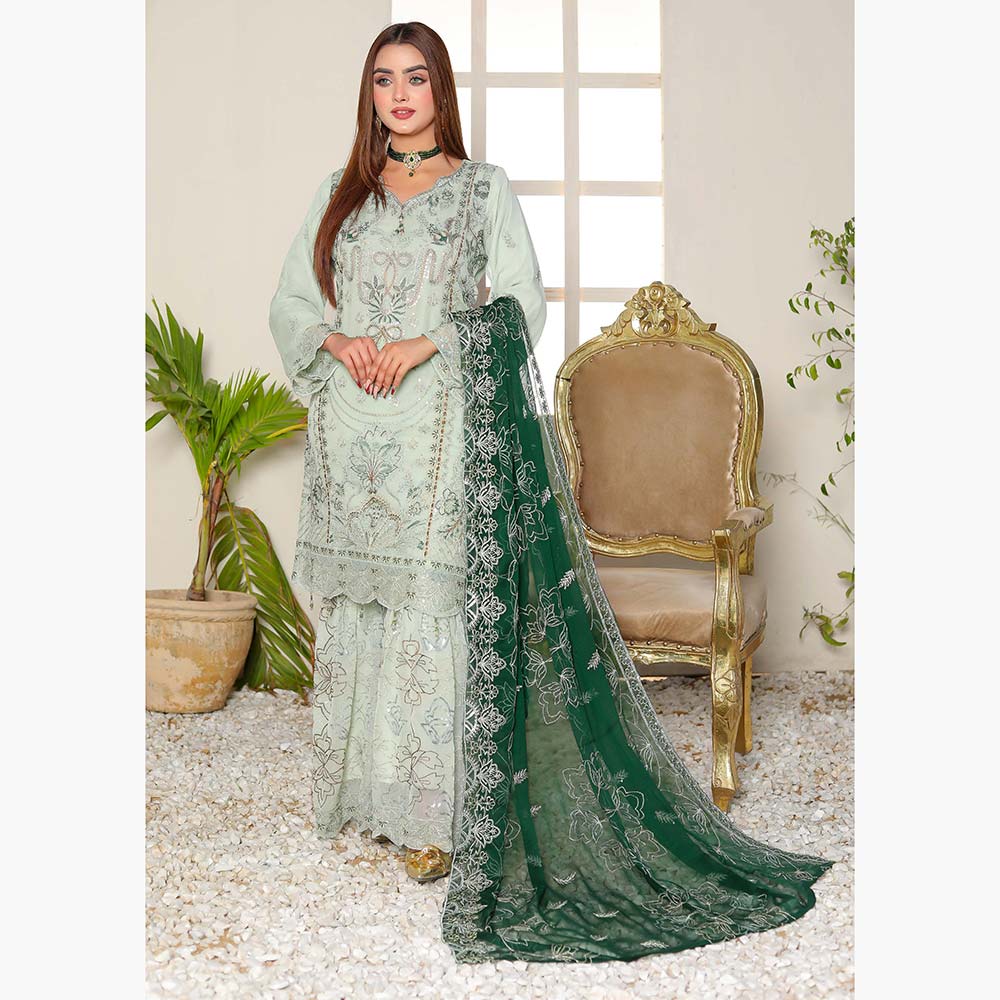 Bin Hameed Haiza Chiffon Semi Stitched Sharara - EKR-4359, Women, 3Pcs Shalwar Suit, Rana Arts, Chase Value