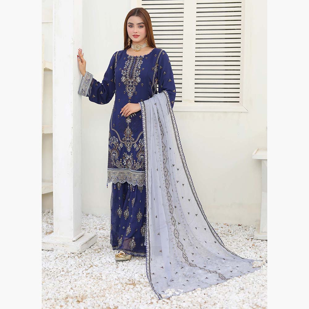 Bin Hameed Haiza Chiffon Semi Stitched Sharara - EKR-4360, Women, 3Pcs Shalwar Suit, Rana Arts, Chase Value
