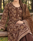 Zarineh Everyday Khaddar Printed Suit - 3 Pc