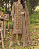 Zarineh Everyday Khaddar Printed Suit - 3 Pc