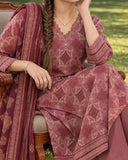 Zarineh Everyday Khaddar Printed Suit - 3 Pc
