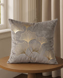 Foil-Stamped Ginkgo Leaf Cushion