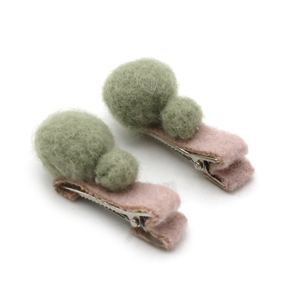 Girls Hair Pins 2 Pcs - Green, Girls Hair Accessories, Chase Value, Chase Value