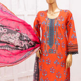 Hira Printed Lawn Embroidered 3Pcs Suit with Bember Dupatta - 2, Women, 3Pcs Shalwar Suit, Leeds Textile, Chase Value