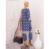 Hira Printed Lawn Embroidered 3Pcs Suit with Bember Dupatta - 8, Women, 3Pcs Shalwar Suit, Leeds Textile, Chase Value