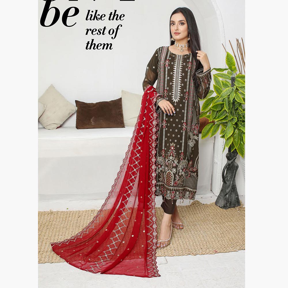 Bin Hameed Hoorain Luxury Chiffon Embroidered 3pcs Suit - 1, Women, 3Pcs Shalwar Suit, Tawakkal Fabrics, Chase Value
